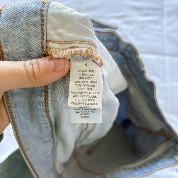 ANA Denim Jean Shorts Womens Size 4 Rolled Cuff Stretch Light Wash Summer - Picture 5 of 6